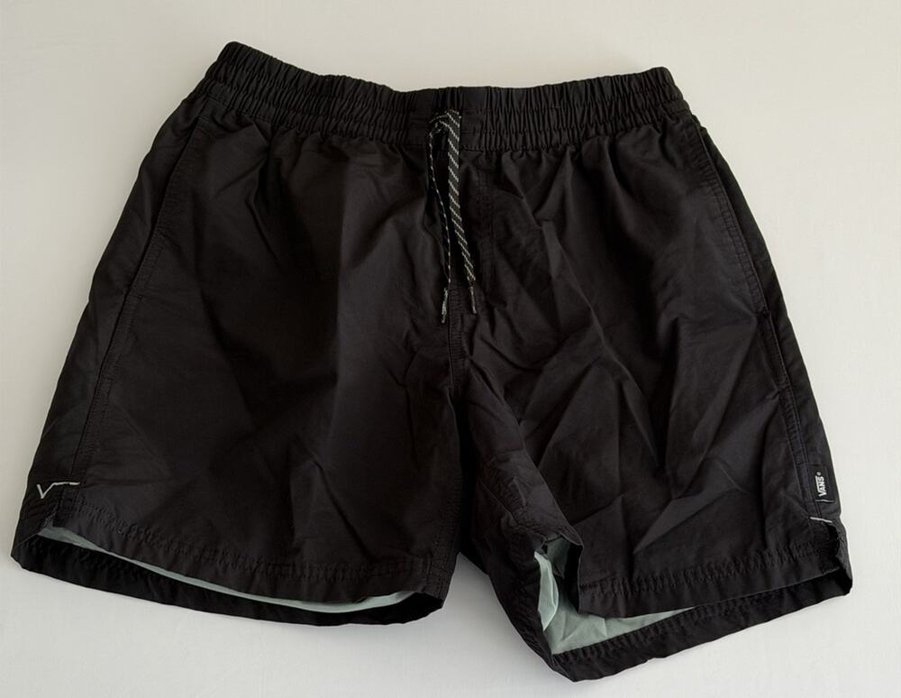Vans Mens Sz S Black Relaxed Fit Board Shorts Swim Trunks